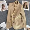 Four Seasons Women's Khaki Suit Jacket Spring Autumn CollectionElegant High-End Street Style for The Leisure Season