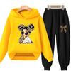 Leopard Print Bow Children's Hoodies Suit Suitable Age 3-12 Girls Coat Toddler Long Sleeves Leisure Print Autumn Clothing