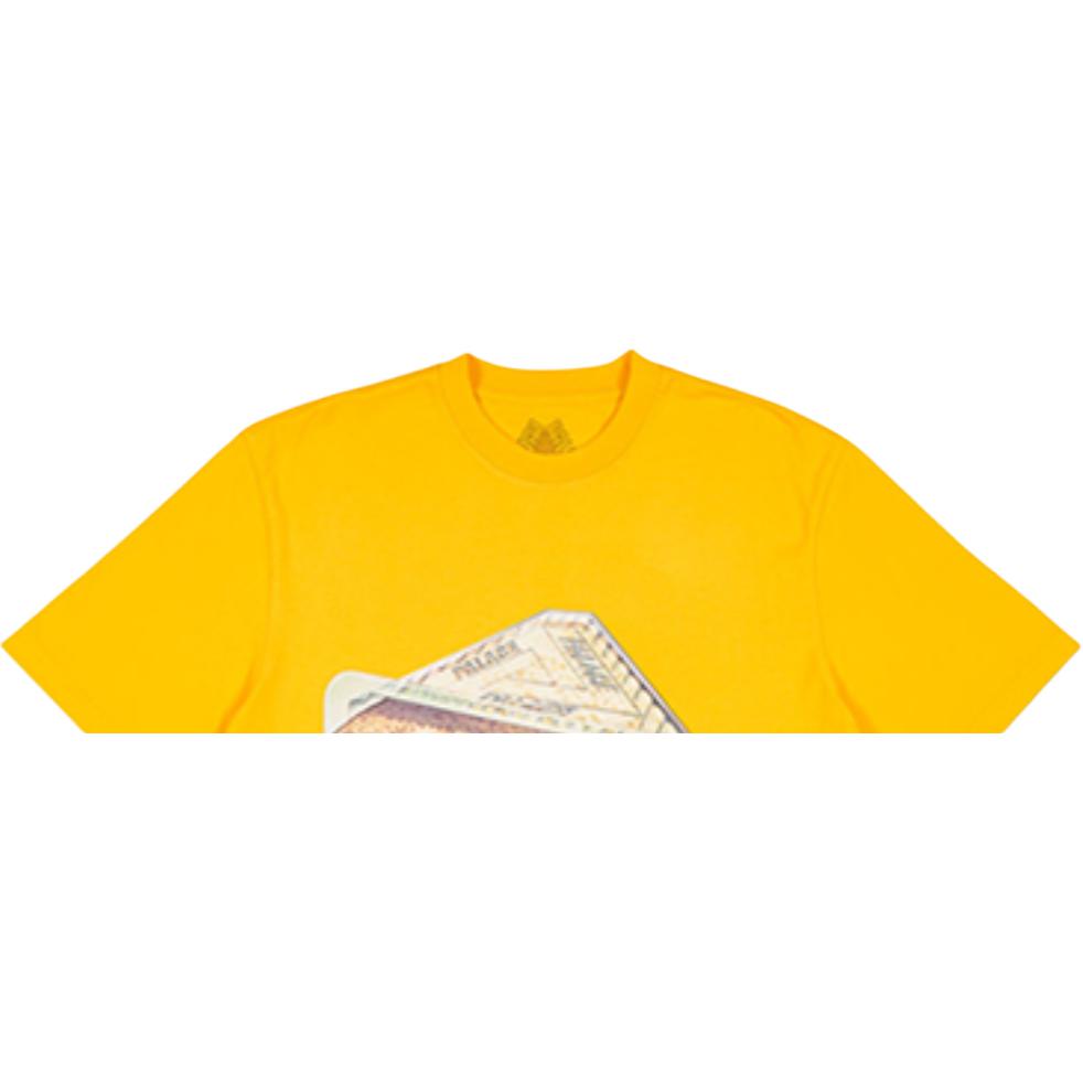 Palace Футболка Plow Mans с рисунком цитрусовых треугольников и сэндвичей, футболка с коротким рукавом, унисекс, желтая PAL-SS18-066