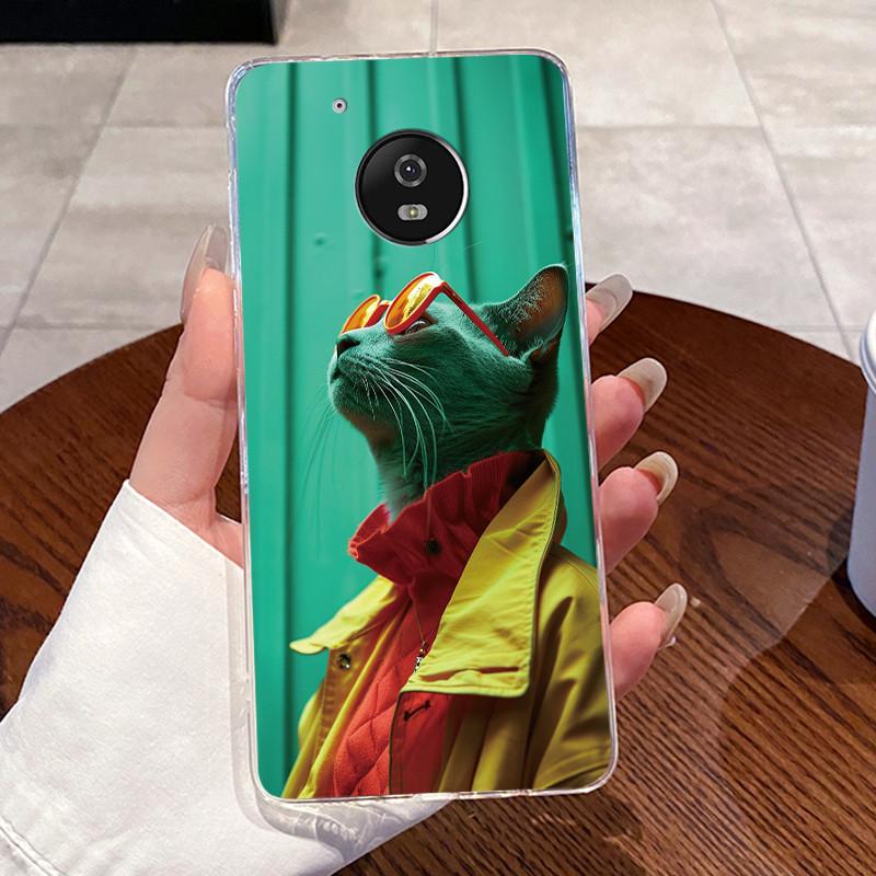 Case For Motorola Moto G5/Moto G5 Plus/Moto X 2017/Moto G5S/Moto G5S Plus Clear Silicone Soft TPU Cover Cute Cat Protective Case