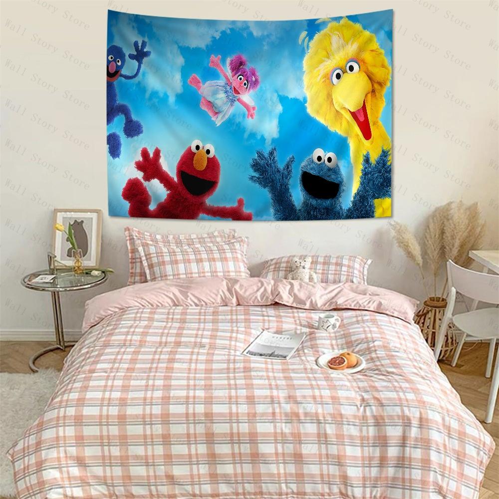 Sesame Street Cartoon Cartoon Tapestry Home Decoration Hippie Bohemian Decoration Divination Home Decor Bedroom Tapestry