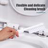 Silicone Toilet Brush Set with L-Shaped Head Long Non-Slip Handles Wall Mounted Holder Compact Bowl Cleaner Brush