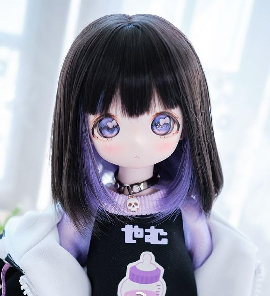 Термостойкий кукольный парик ST195, двухцветный боб, парик, совместимый с куклой 1/3, только парик