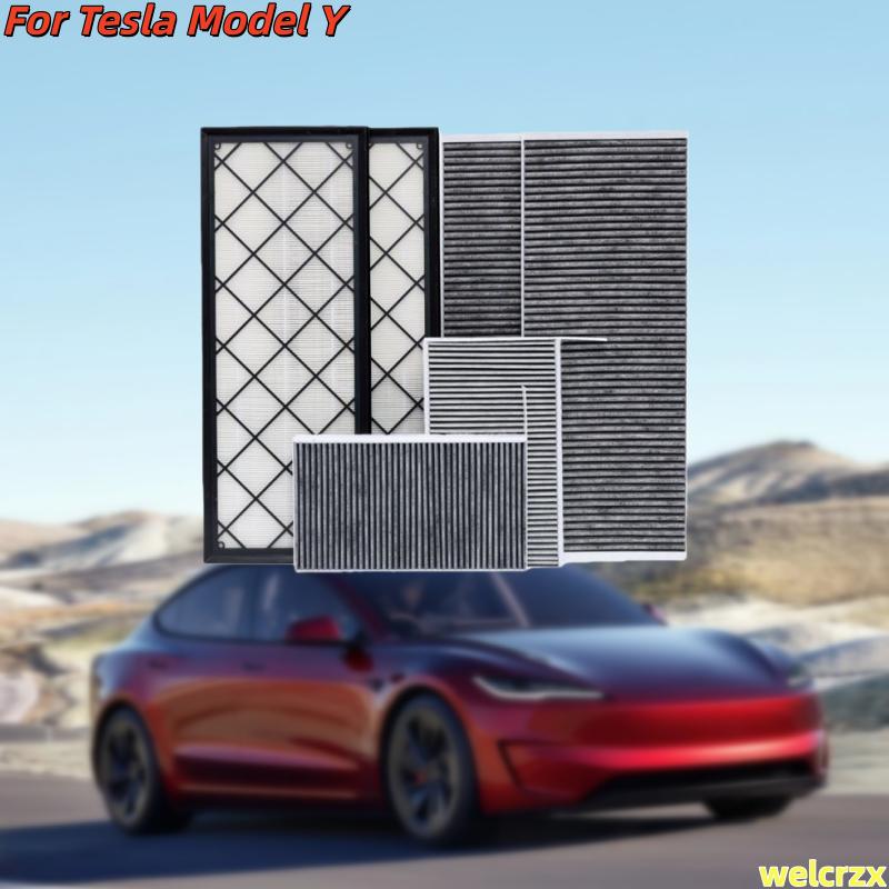 Premium Activated Carbon Cabin Air Filter Set for Tesla Model Y Internal & External Filters 1658375-00-B 1658376-00-A 1107681-0