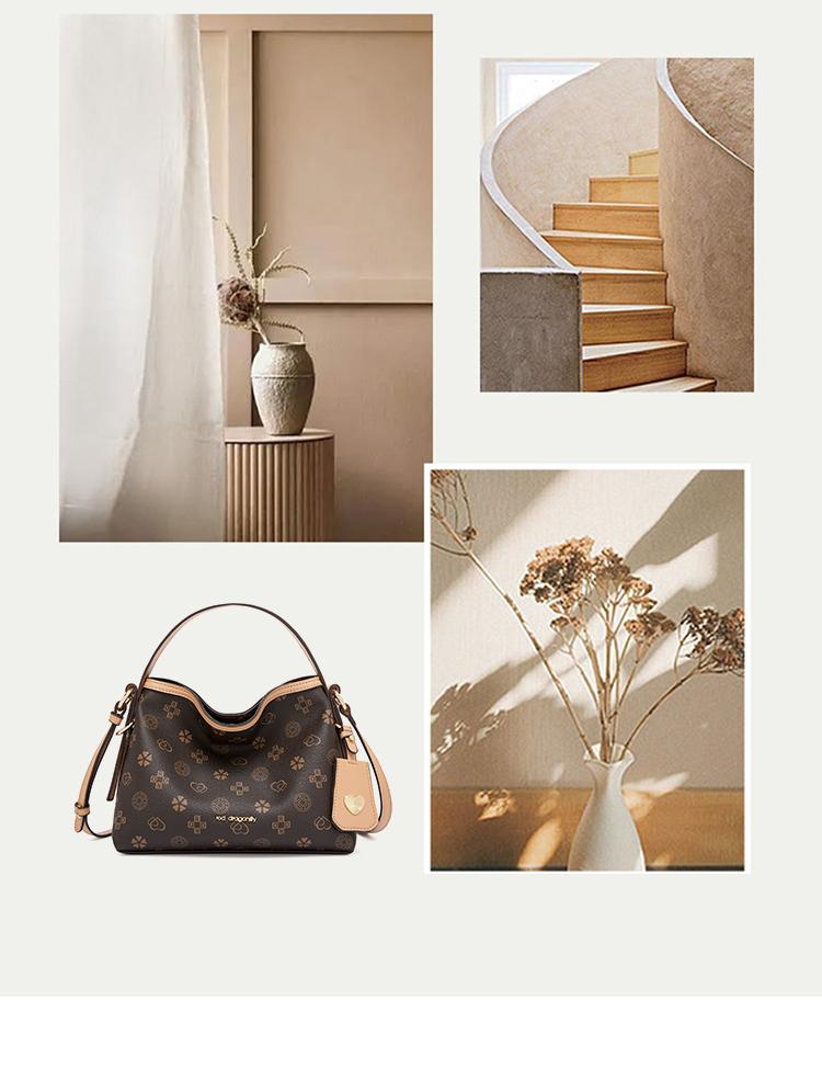 Red Dragonfly Fashion Autumn/Winter New Large Capacity Tote Bag Commuter Versatile Crossbody Bag Handbag