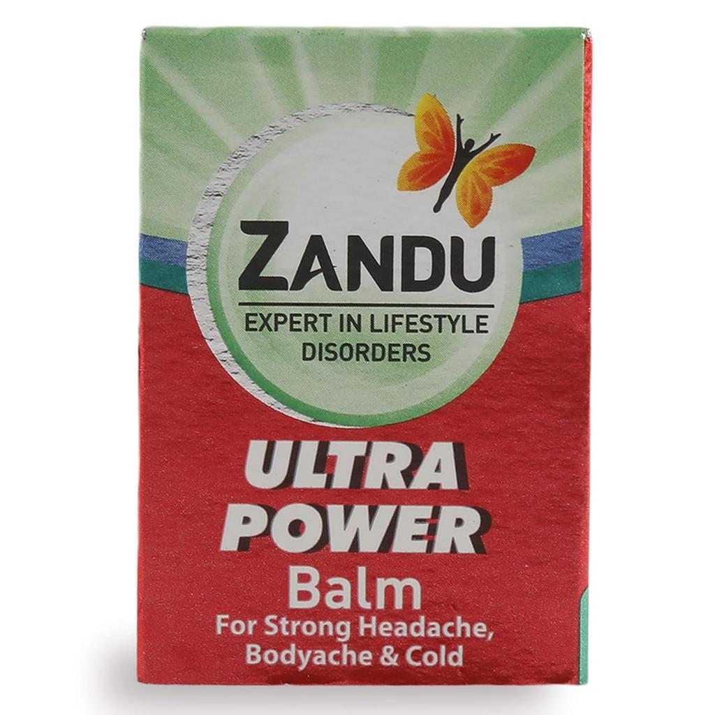 Zandu Ultra Power Balm 8 ml Pack Of 1 Fast Absorbing Pain Relief Balm For Headache Body Ache Muscle Joint Comfort Care