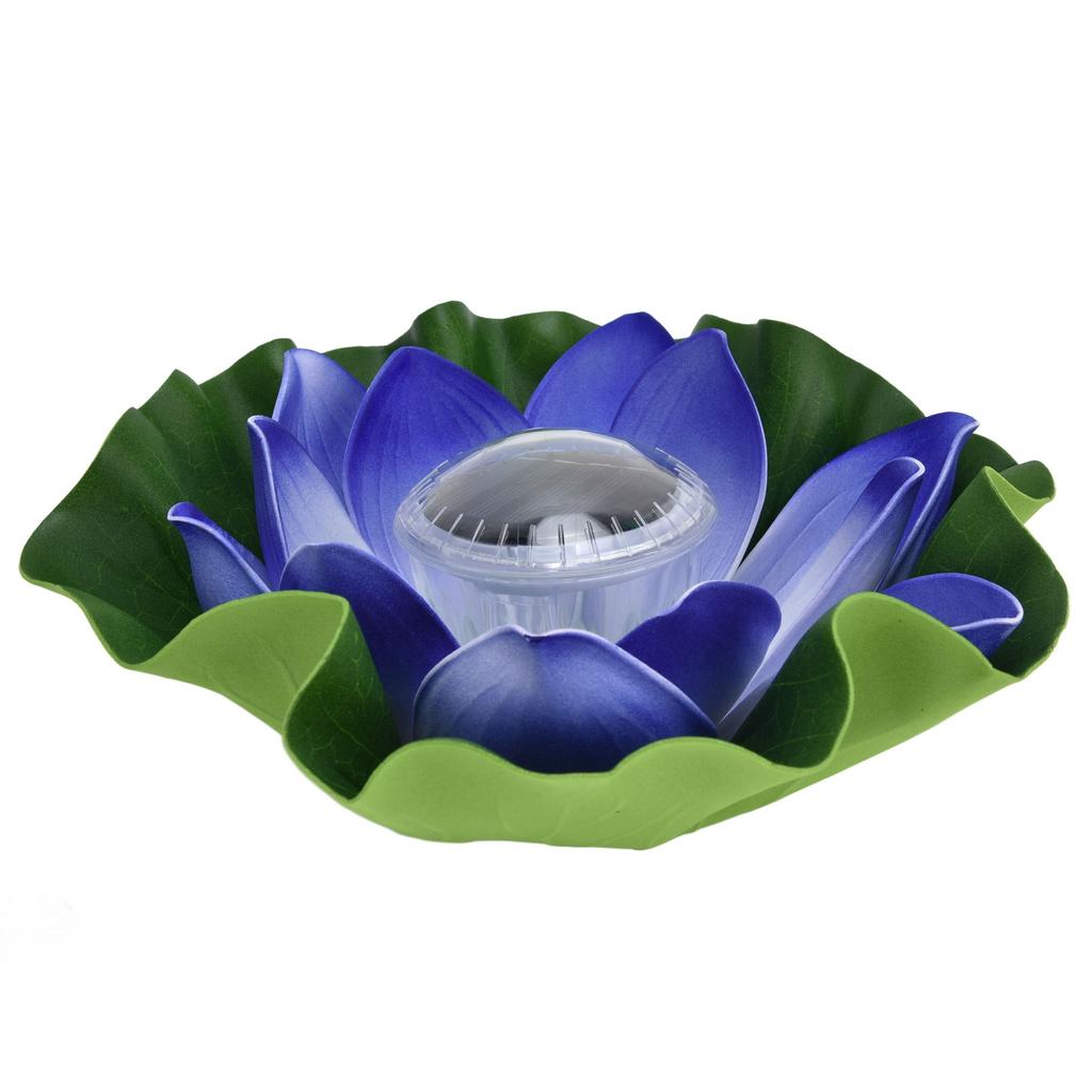 Солнечный светильник лотоса, водонепроницаемый светодиодный плавающий светильник лотоса для украшения сада на открытом воздухе