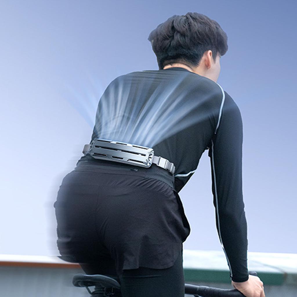 Носимый поясной вентилятор с двухсторонним охлаждением и регулируемым ремнем 6500 об/мин Hands Free перезаряжаемый для Trav