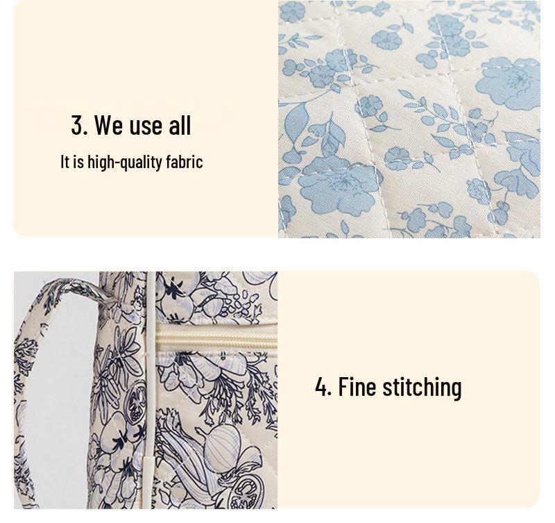 Portable Quilted Cotton Book Bag – Dustproof Cover for Travel & Prayer Books