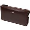 Men's Clutch with Two Compartments Made of Genuine Flotar Leather BOND-WALLET 22045 Brown