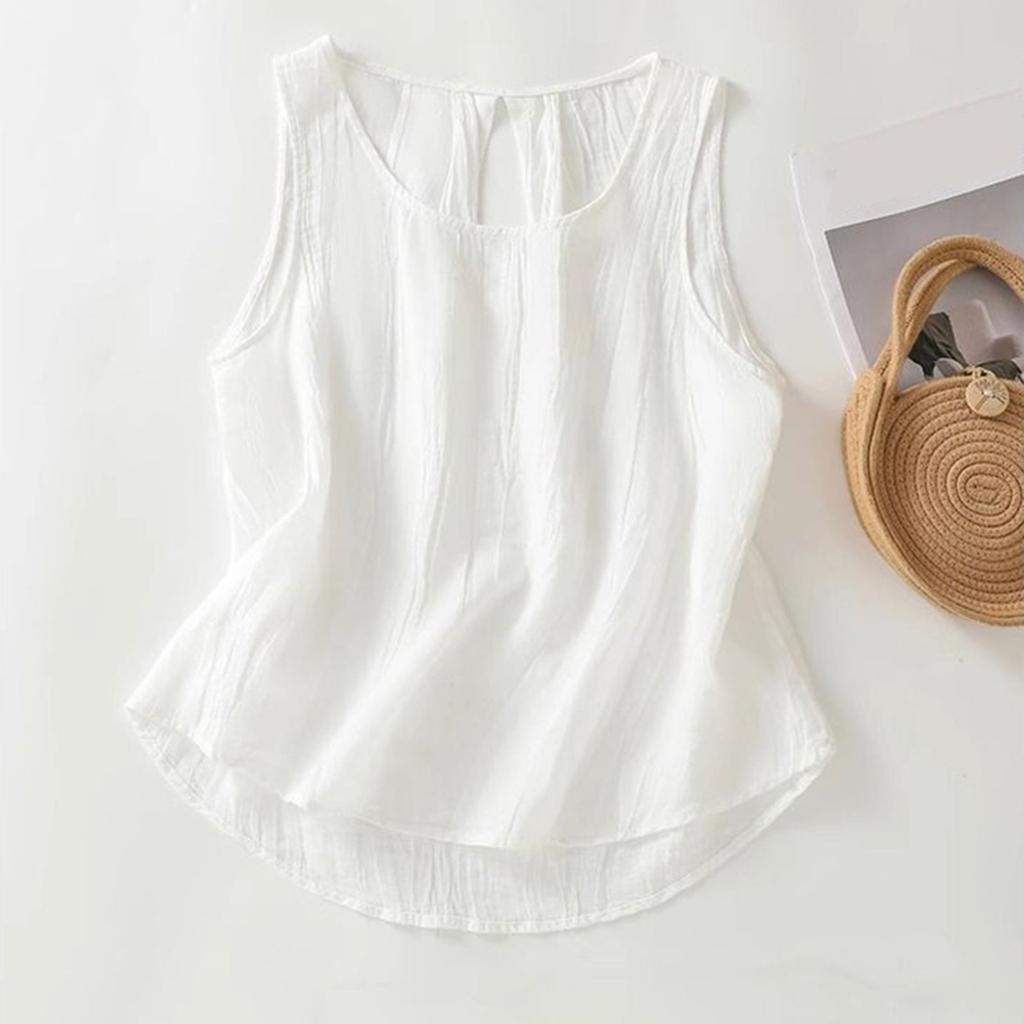 Women's Vest Fashion Casual T-shirt Tops Back Hollow Design Vest Sleeveless T-shirt Outer Wear Inner Wear Bottoming Sling