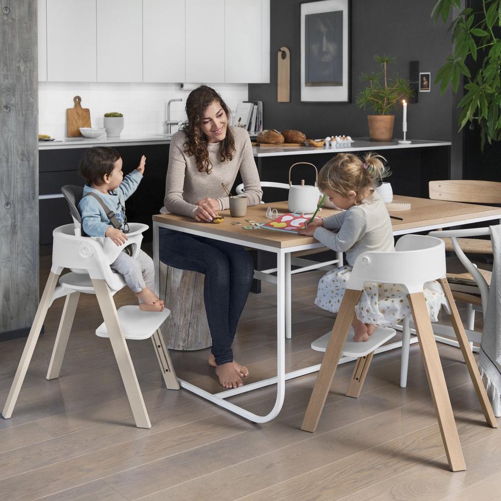 Stokke Ступеньки Стул Черные Ножки, Дуб,