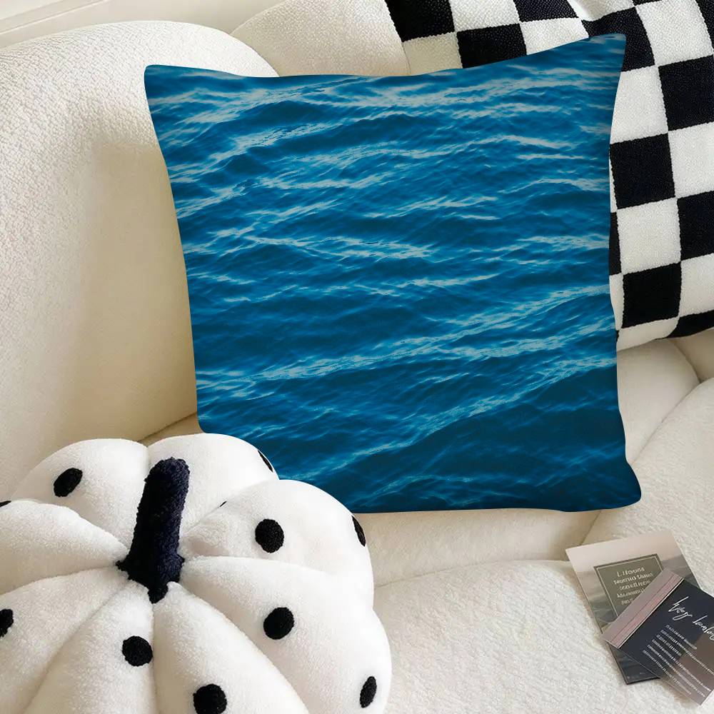 Синяя Океанская Наволочка Модная Квадратная Наволочка Спальня Диван Комната Ins Декор Отдых