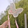 Dancing Fan - Handmade Embroidered Tassel Ribbon Round Fan for Hanfu & Children's Dance
