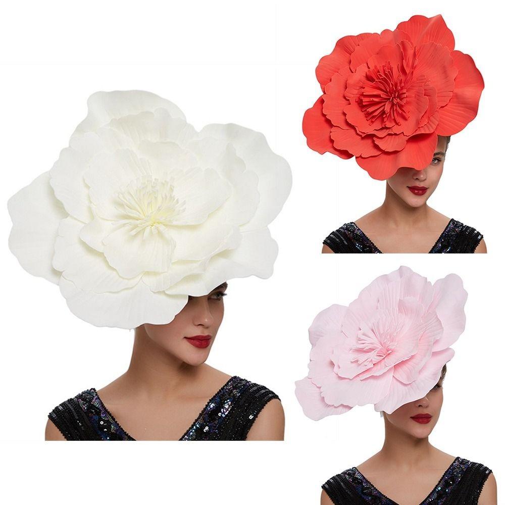 Fashion Bridal Hair Accessories Makeup Prom Hair Band Large Flower Bow Hat Headdress
