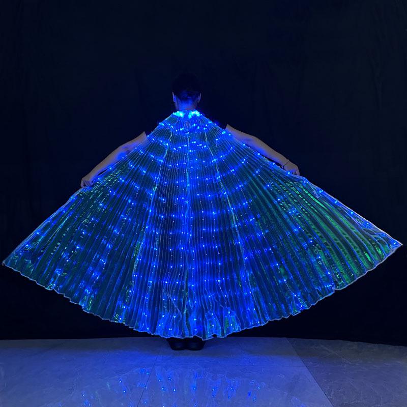 Светодиодные светящиеся крылья бабочки - Танец живота, Костюм феи, Флуоресцентный плащ для подиума