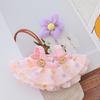 Doll Clothes for 17cm Dolls 2-Piece Set Hair Clip Floral Dress