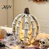 Realistic Resin Bone Figurines Halloween Skull Pumpkin Figurine, Skeleton Statue Decorations, Spooky Secret Room Accessories Desktop Ornaments