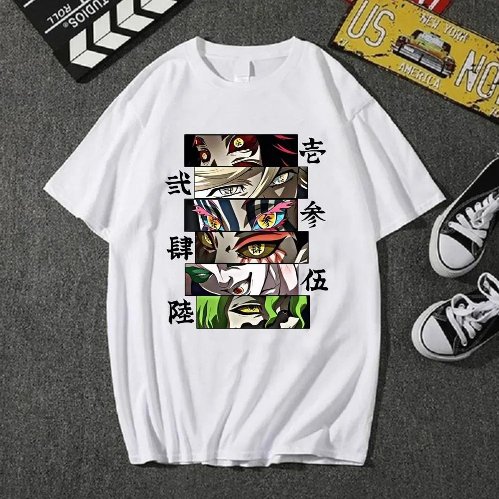 2024 Hot Men's and Women's Short Sleeve T-Shirts, Popular Anime Demon Slayer, Top Moon, Cotton Casual Trend