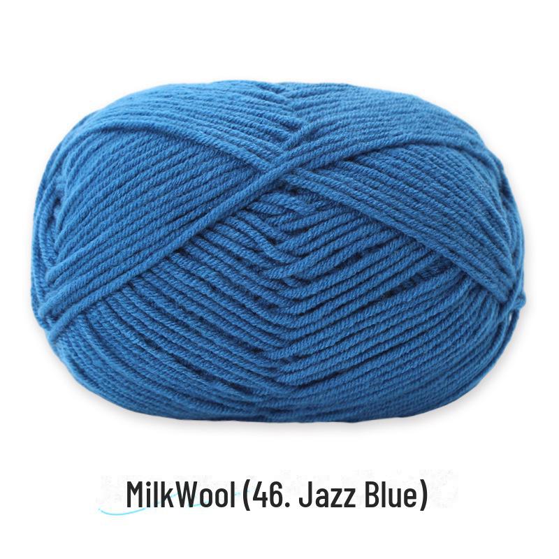 4-Strand Combed Milk Cotton Yarn Ball for DIY Crochet: Doll Making & Baby Sweater/Scarf Kit