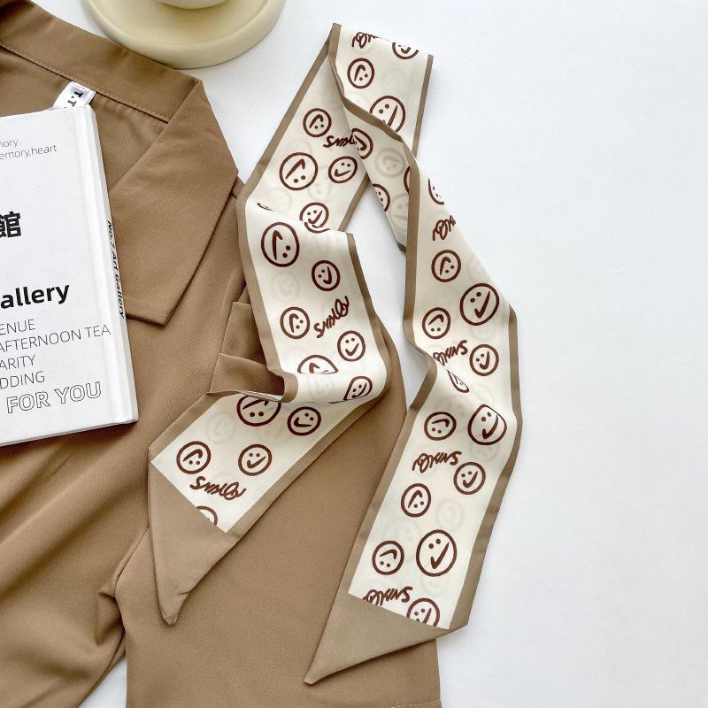 Long Silk Scarf, High-end New Versatile Hair Tie Streamer, Atmosphere Ribbon, Spring and Summer Decorative Scarf, Tied Bag Streamer