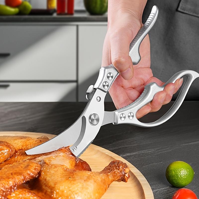 Heavy-Duty Spring Kitchen Scissors Sharp Stainless Steel with Ergonomic Handles,Rust Resistant for Cutting Chicken Bones,Steak,BBQ Meat,Poultry Shears