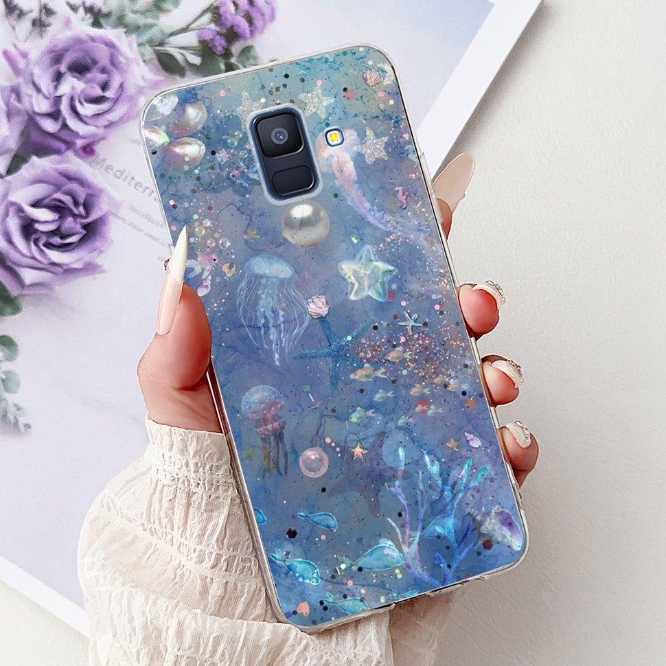 Чехол для Samsung Galaxy A6 2018 Роскошный Расписной Чехол Мягкий Силиконовый Чехол для Телефона Для Samsung A 6 A6 GalaxyA6 2018 Задняя Крышка Coque