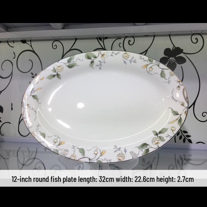 7-Inch Round Bone China Porcelain Plate - Chinese Style Tableware