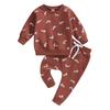 Christmas Baby Boys Girls Clothes Set Candy Cane Print Sweatshirt+Pants 2pcs Suit Kids Casual Outfits