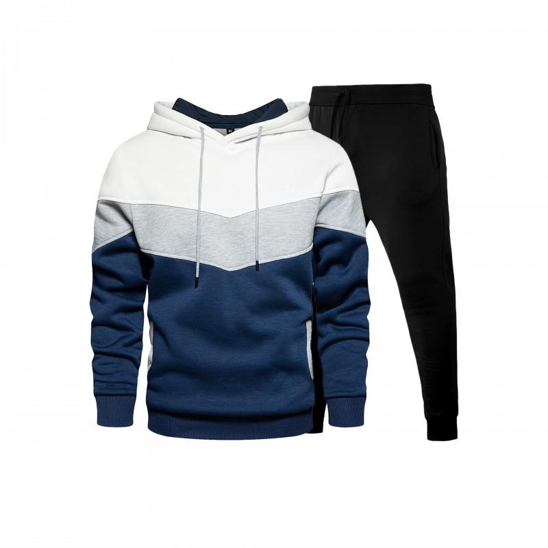 2026 Mens Tracksuit Fashion Casual Hooded Sweatshirt Pants 2-Piece Set