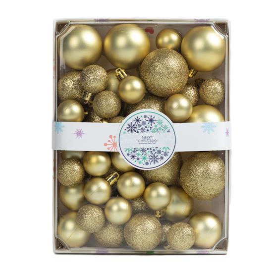 42Pcs 3/4/5cm Christmas Balls Set Glitter Surface Various Pattern Christmas Balls Shatterproof Home Reusable