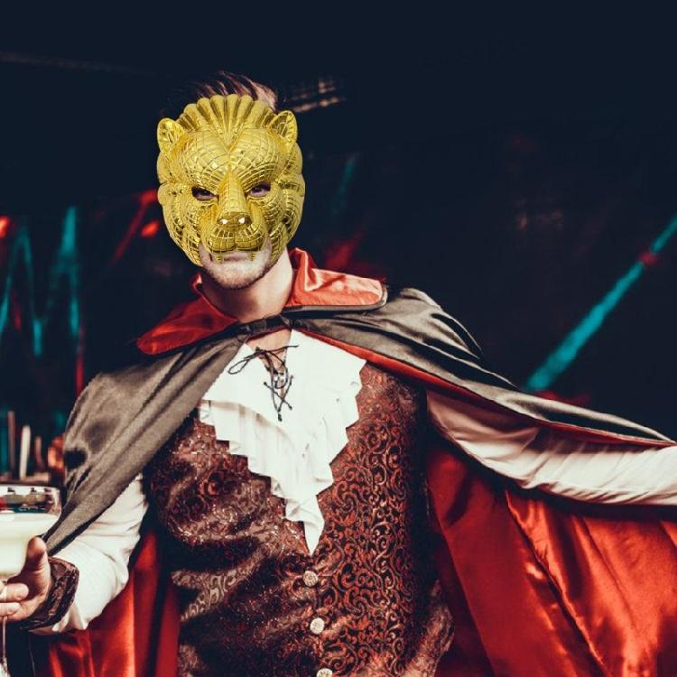 Маскарадная маска Золотой леопард/маска льва Маска для косплея Маска для вечеринки Маска животного на Хэллоуин Карнавалы Маскарадная вечеринка