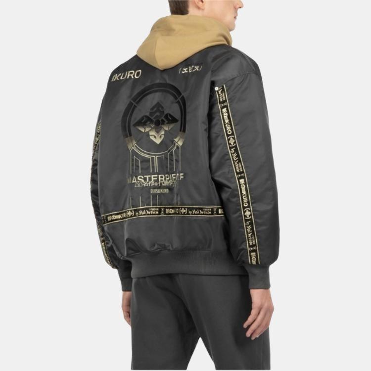 Evisu FW22 Letter Embroidery Print Baseball Collar Loose Jacket Men Jacket Dark-Gray 2EAGNM2JK703LFNQ