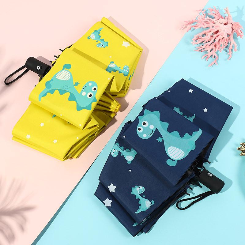 Автоматический зонт UPF 50+ с УФ-защитой, зонтик от дождя, водонепроницаемый складной зонт с мультяшным принтом для детей