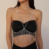 Exaggerated Beach Bikini Sexy Body Chain Fashionable Metal Tassel Diamond Temperament Chest Chain