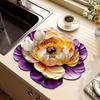 3D Dish Drying Mat Absorbent Kitchen Drying Mat Floral Reusable Washable Dish Drying Pad Non-slip Dish Rack Mats for Kitchen Counter