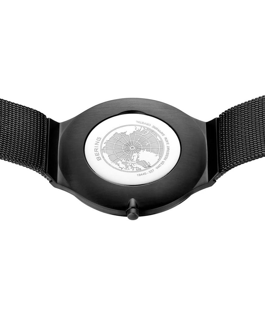 BERING Analog Quartz Ultra Slim x Stainless Steel Sapphire [Officially Imported] Men's & Women's (Unisex) Watch, Collection, 18440-227 (Blue Black),