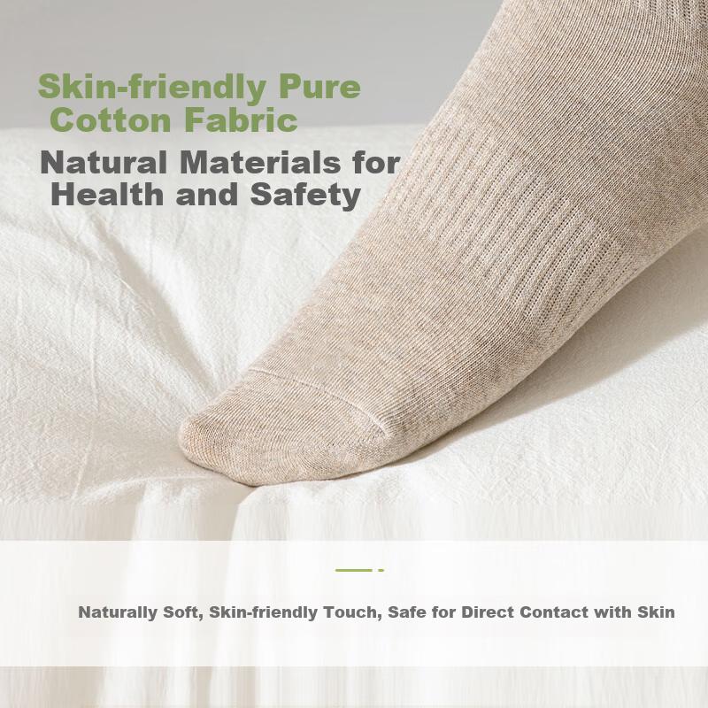 Women's 6-Pair Cotton Odor-Resistant Mid-Calf Socks Sweat-Absorbing Breathable Comfortable Solid Color Socks