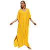 Women's Beach Cover Up Loose Plus Size Bohemian Long Dress Bikini Outer Shirt