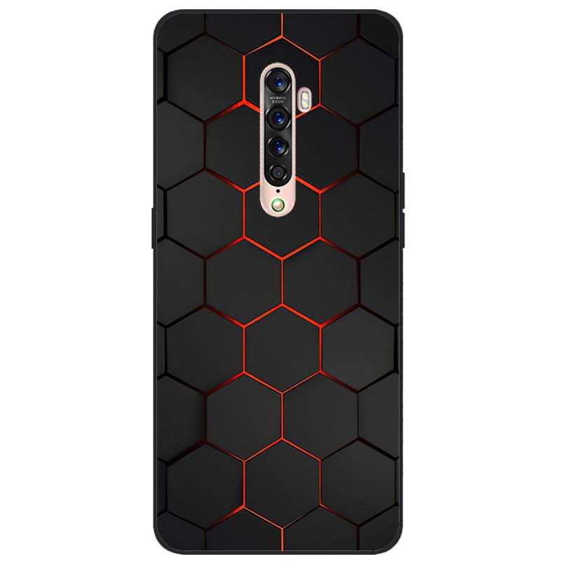 Чехол для OPPO Reno 2 Мягкий ТПУ Силикон Мультяшная Задняя Крышка Чехлы для Телефона ТПУ Черный Бампер для Корпуса PCKM70, PCKT00, PCKM00, CPH1907
