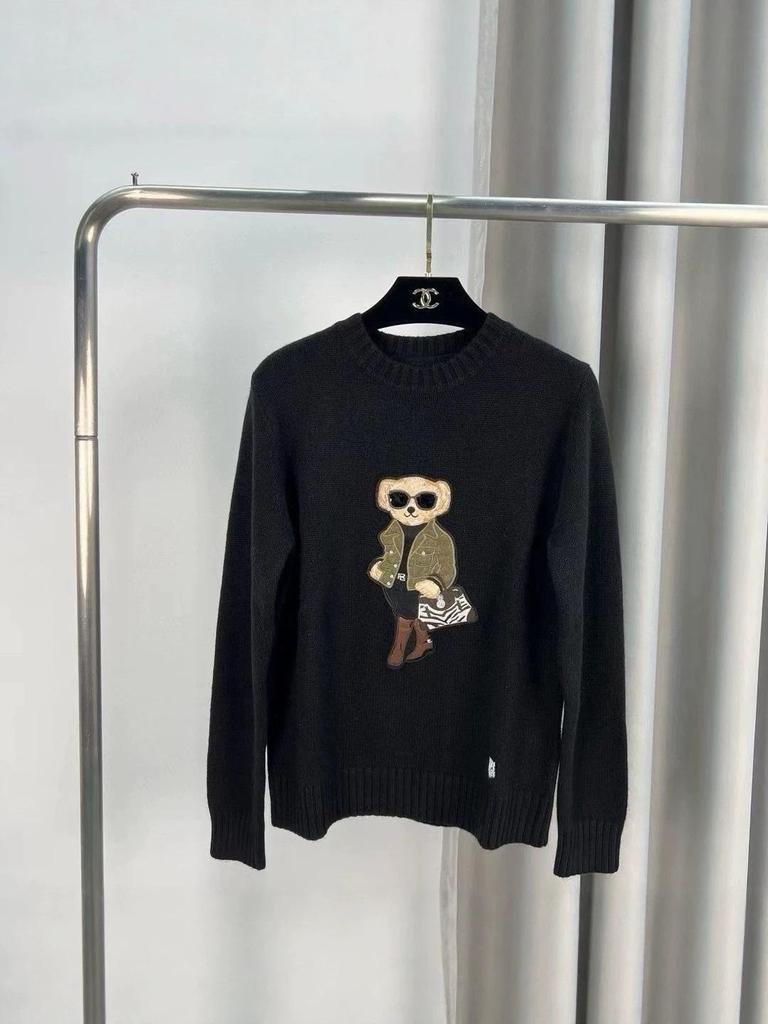 Женский модный вязаный свитер Raf Simons с вышивкой мишки - Мода Осень/Зима