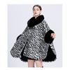 Winter Woman's Cape Shawl Fur Collar Tweed Temperament Elegant Jacket Large Size Nine-point Sleeves Cardigan