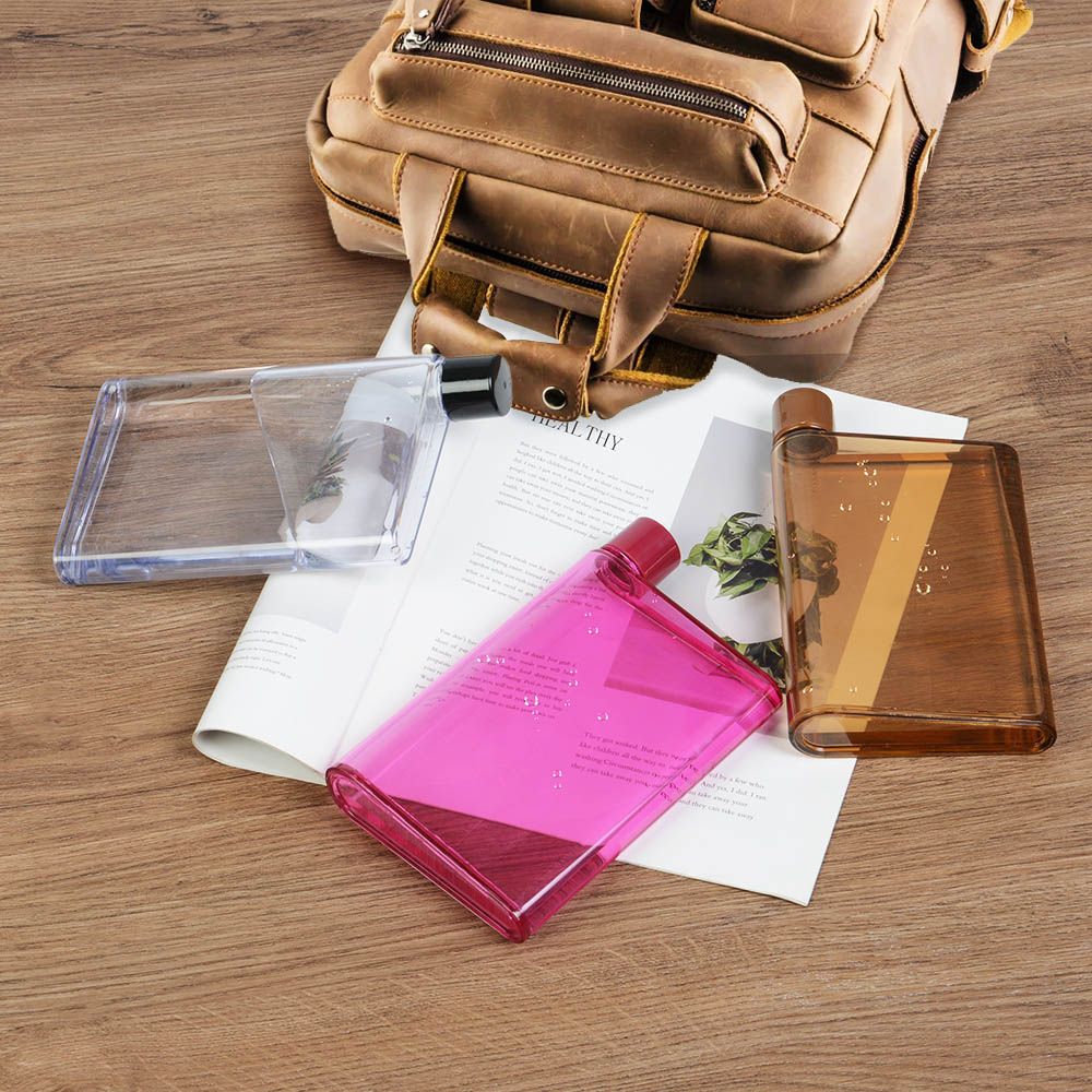 Художественный пластиковый креативный прозрачный A5/A6 плоская бутылка для напитков Бутылка для воды Чайник для напитков Посуда для напитков