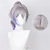 Парик для косплея Silver Wolf Honkai Star Rail серебристо-серый, синий, фиолетовый, градиентный, термостойкие синтетические волосы, игровые парики для аниме + WigCap