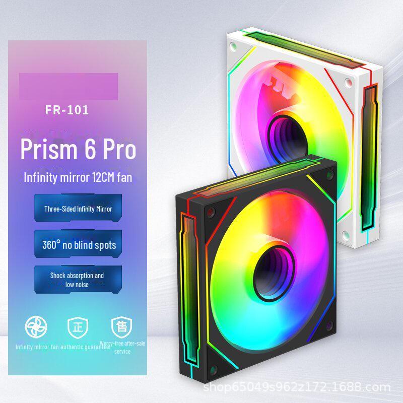 Prism 6Pro 3-Mirror ARGB Fan: 5V 3-Pin, Sync Control, Silent Operation, Colorful LED, Desktop PC Chassis