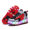 Runaway Shoes Double Wheel Boys Pulley Shoes Luminous Shoes LDE Lights Student Shoes Outdoor Sneakers Collapsible