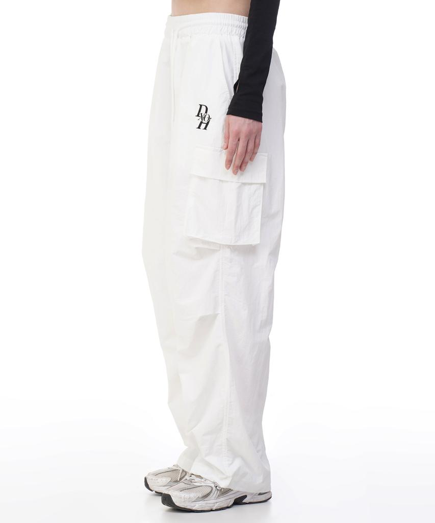 D.XO.H Stack Logo String Cargo Nylon Pants White