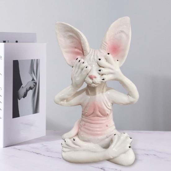 Медитирующая кошка, статуэтка Будды из смолы, лысый кот, украшения, сидящая в медитации, дзен-статуэтка кошки, домашний декор, подарок для любителей медитации