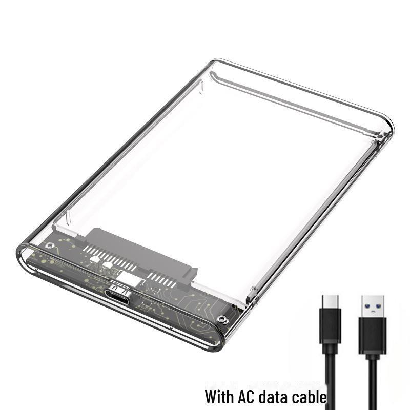 2.5" Transparent ABS USB 3.0 External Hard Drive Enclosure for SSD and HDD