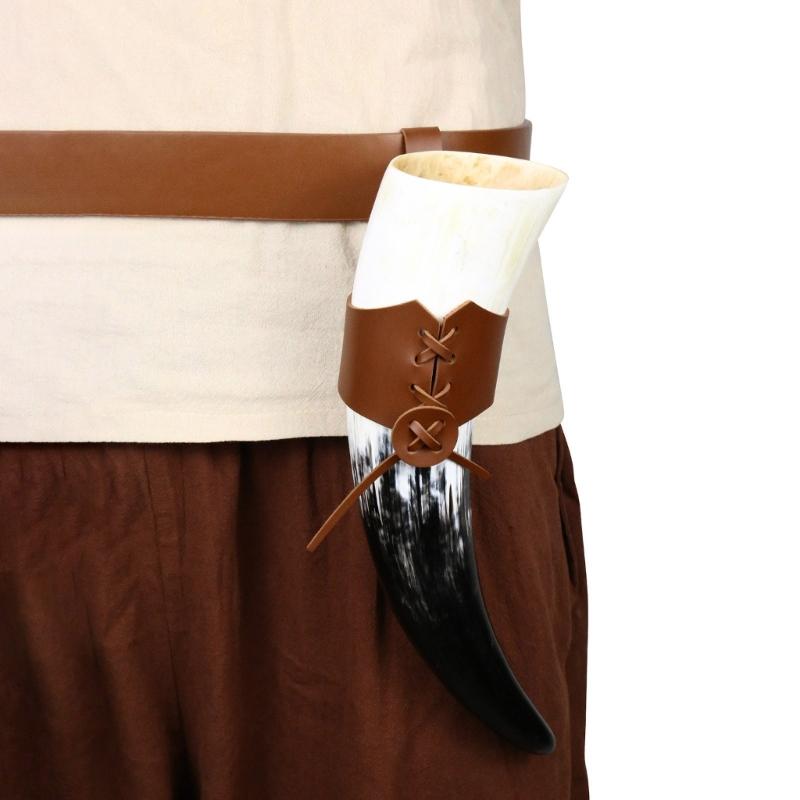 Настоящий Рог Древнего Возраста Защитный Костюм Реквизит Снаряжение для Исторической Реконструкции Ткань ПУ Аксессуар для Косплея